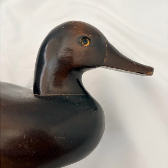 Hand-Painted Wooden Duck Wall Decor - Green and Brown - Picture 8 of 16